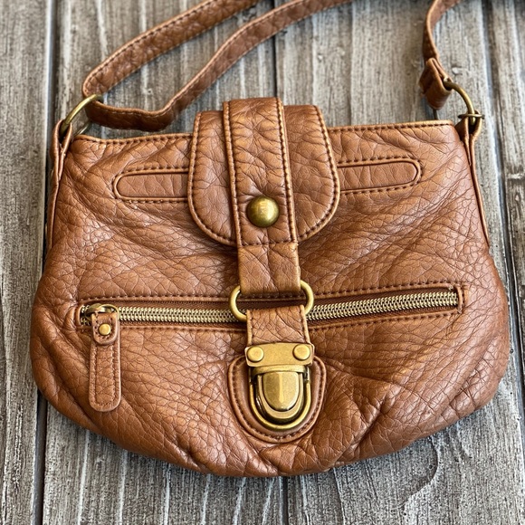 Butter Soft Cognac Bobo Crossbody Satchel Bag - Picture 2 of 10